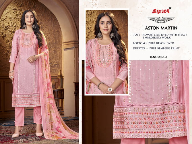 Aston Martin 2855 By Bipson Roman Silk Embroidery Non Catalog Dress Material Wholesale Shop In Surat	